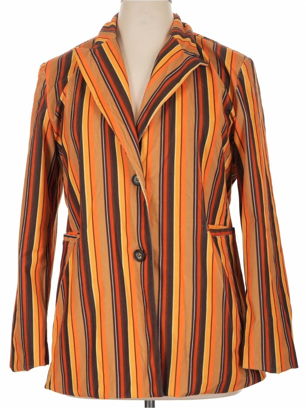 The Hippie Shake Orange Striped Blazer Jacket